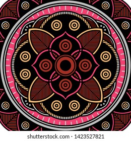 Mandala pattern. Hand drawn background, vector isolated on white
