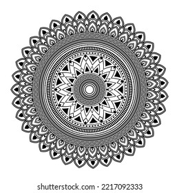 Mandala pattern for Henna, Mehndi, tattoo, Decorative ornament in ethnic oriental style, Outline doodle hand drawn vector illustration. Floral mandala