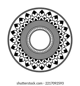 Mandala pattern for Henna, Mehndi, tattoo, Decorative ornament in ethnic oriental style, Outline doodle hand drawn vector illustration. Floral mandala