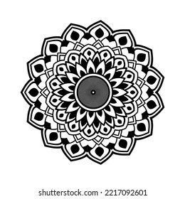 Mandala pattern for Henna, Mehndi, tattoo, Decorative ornament in ethnic oriental style, Outline doodle hand drawn vector illustration. Floral mandala