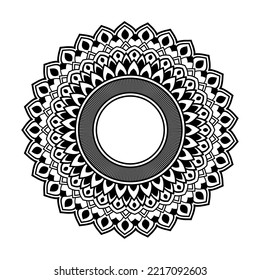 Mandala pattern for Henna, Mehndi, tattoo, Decorative ornament in ethnic oriental style, Outline doodle hand drawn vector illustration. Floral mandala