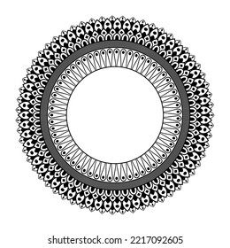 Mandala pattern for Henna, Mehndi, tattoo, Decorative ornament in ethnic oriental style, Outline doodle hand drawn vector illustration. Floral mandala