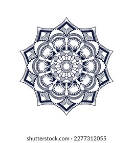 Mandala Pattern for Henna Tattoo, Oriental Ethnic Style Line Art Decorative Ornament