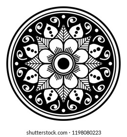 Mandala Pattern - Henna Tattoo Style. Islam, Arabic, Pakistan, Moroccan, Turkish, Indian, Spain motifs. Decoration for the New Year. Vector illustration EPS10