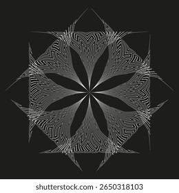 Mandala pattern illustration. Intricate linear design. Ornate geometric artwork. Vector sacred symbol.
