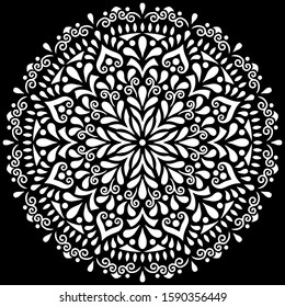 Mandala pattern large black and white good mood