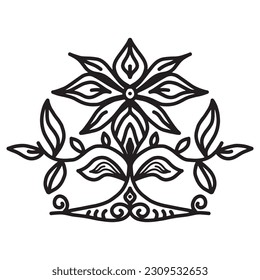 Mandala pattern with lotus flower ornament