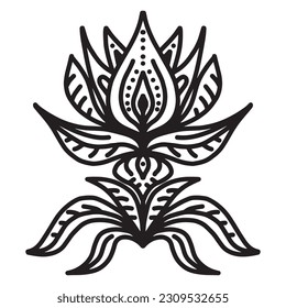 Mandala pattern with lotus flower ornament