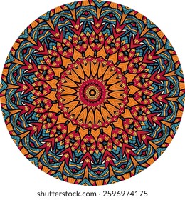 Mandala Pattern for Meditation and Mindful