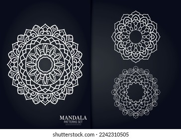 Mandala pattern with metallic white color. Mandala 3 vector Design
