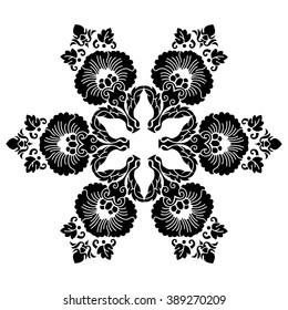 Patrón de Mandala en un fondo blanco. Ilustración del vector