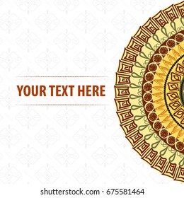 Mandala pattern on a white background for cards and business cards