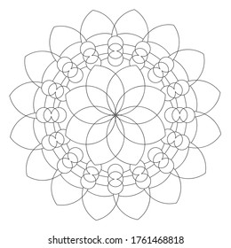 The mandala pattern. Petal mandala with the flower of life in the middle