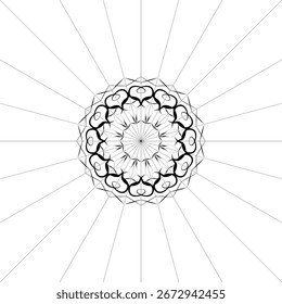 mandala pattern of a power with circle floral background elements.