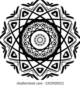 Mandala pattern. Round abstract shape for coloring. Decorative element