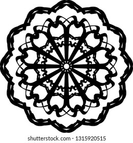 Mandala pattern. Round abstract shape for coloring. Decorative element