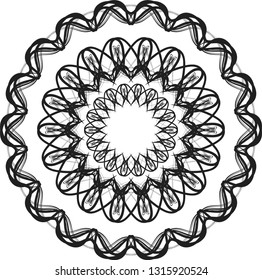 Mandala pattern. Round abstract shape for coloring. Decorative element