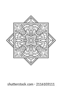 Patrón de Mandala, ornamento decorativo redondo para fondo abstracto o página de libro de coloración para adultos, ilustración vectorial