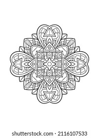 Patrón de Mandala, ornamento decorativo redondo para fondo abstracto o página de libro de coloración para adultos, ilustración vectorial