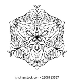 Mandala pattern. Round ornament. Elegant lace graphic design element. Anti-stress design. Vector illustration. 