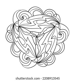Patrón de Mandala. Ornamento redondo. Elegante elemento de diseño gráfico de encaje. Diseño antiestrés. Ilustración vectorial. 