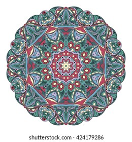 Mandala pattern. Round ornament for your creativity. Blue color