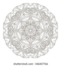 Mandala pattern. Round ornament for your creativity. Zentangl doodle pattern