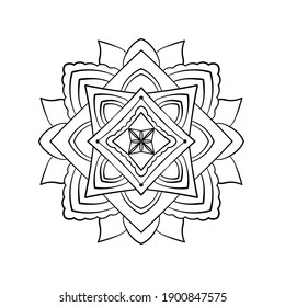 Mandala pattern. Round ornamental decorative background. Coloring book element.