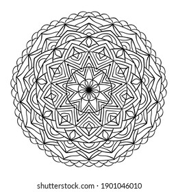 Patrón de Mandala. Fondo decorativo redondo y ornamental. Elemento de libro de coloreado.