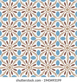 Mandala pattern seamless. Arabic, indian, japanese, islamic motifs. Vintage pattern. Ramadan kareem and Hari Raya background. Ethnic bohemian background. Abstract flower. Vector illustration