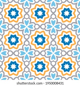 Mandala pattern seamless. Arabic, indian, japanese, islamic motifs. Vintage pattern. Ramadan kareem and Hari Raya background. Ethnic bohemian background. Abstract flower. Vector illustration