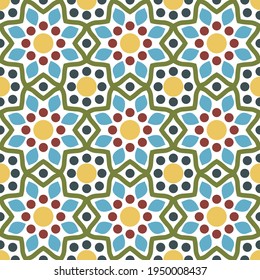 El patrón de Mandala no tiene fisuras. motivos árabes, indios, japoneses, islámicos. Patrón vintage. Ramadan kareem y Hari Raya de fondo. Antecedentes de origen étnico bohemio. Flor abstracta. Ilustración del vector