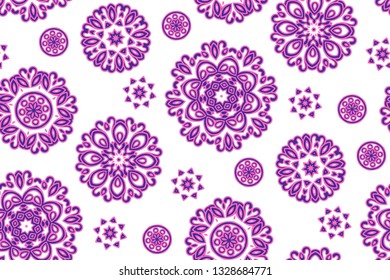 Mandala pattern. Seamless background pattern in oriental style. Vector. Textile design, fabric swatch ,wrapping paper, surface.