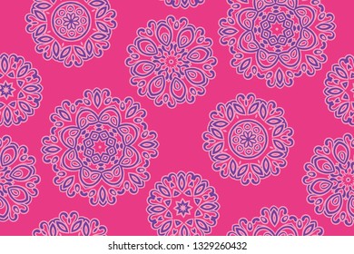 Mandala pattern. Seamless background pattern in oriental style. Vector. Textile design, fabric swatch ,wrapping paper, surface.