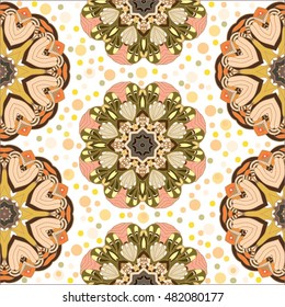 Mandala pattern Seamless pattern can be used for wallpaper , pattern, textile, tissue, packaging, surface texture to the design.