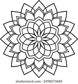 Mandala pattern or Simple Floral Ideas for Coloring book page