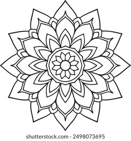 Mandala Muster oder einfache Blumenideen zum Färben Buchseite
