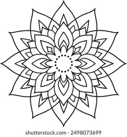 Mandala pattern or Simple Floral Ideas for Coloring book page