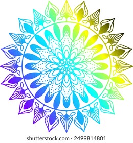 Patrón de mandala o ideas florales simples para colorear la página del libro Arte en la pared Patrón de encaje el tatuaje, mandala, mandala degradado