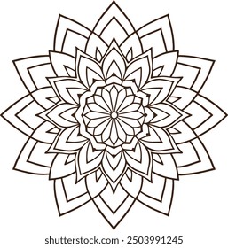 Mandala pattern or Simple Floral Ideas for Coloring book page