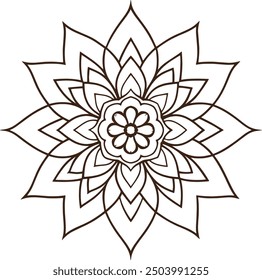 Patrón de mandala o ideas florales simples para colorear página de libro