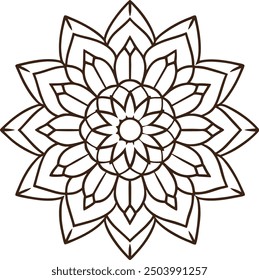 Patrón de mandala o ideas florales simples para colorear página de libro