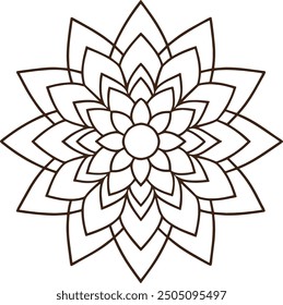 Patrón de mandala o ideas florales simples para colorear página de libro
