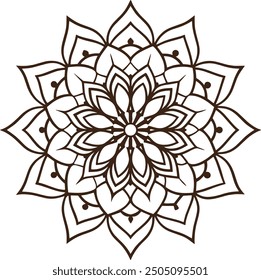 Mandala pattern or Simple Floral Ideas for Coloring book page