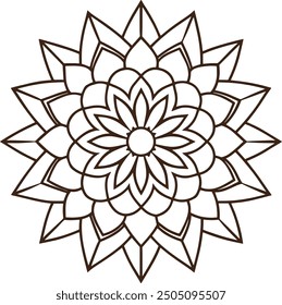 Mandala pattern or Simple Floral Ideas for Coloring book page