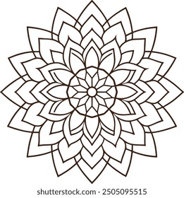 Patrón de mandala o ideas florales simples para colorear página de libro