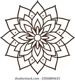 Mandala pattern or Simple Floral Ideas for Coloring book page illustration
