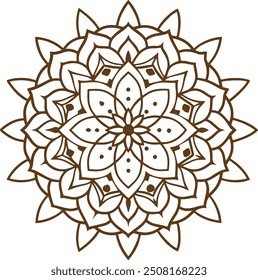 Mandala pattern or Simple Floral Ideas for Coloring book page design
