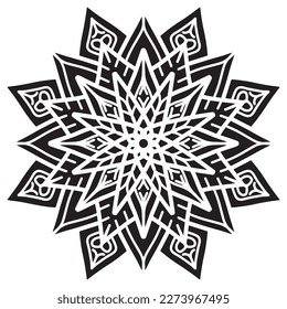 Mandala pattern stencil abstract floral ornament