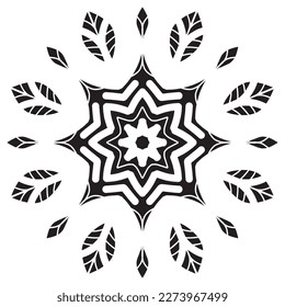 Mandala pattern stencil abstract floral ornament